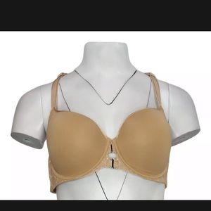 CURVY COUTURE  T-Shirt Tulip Back / Front Close Bra,  34DDD.  New